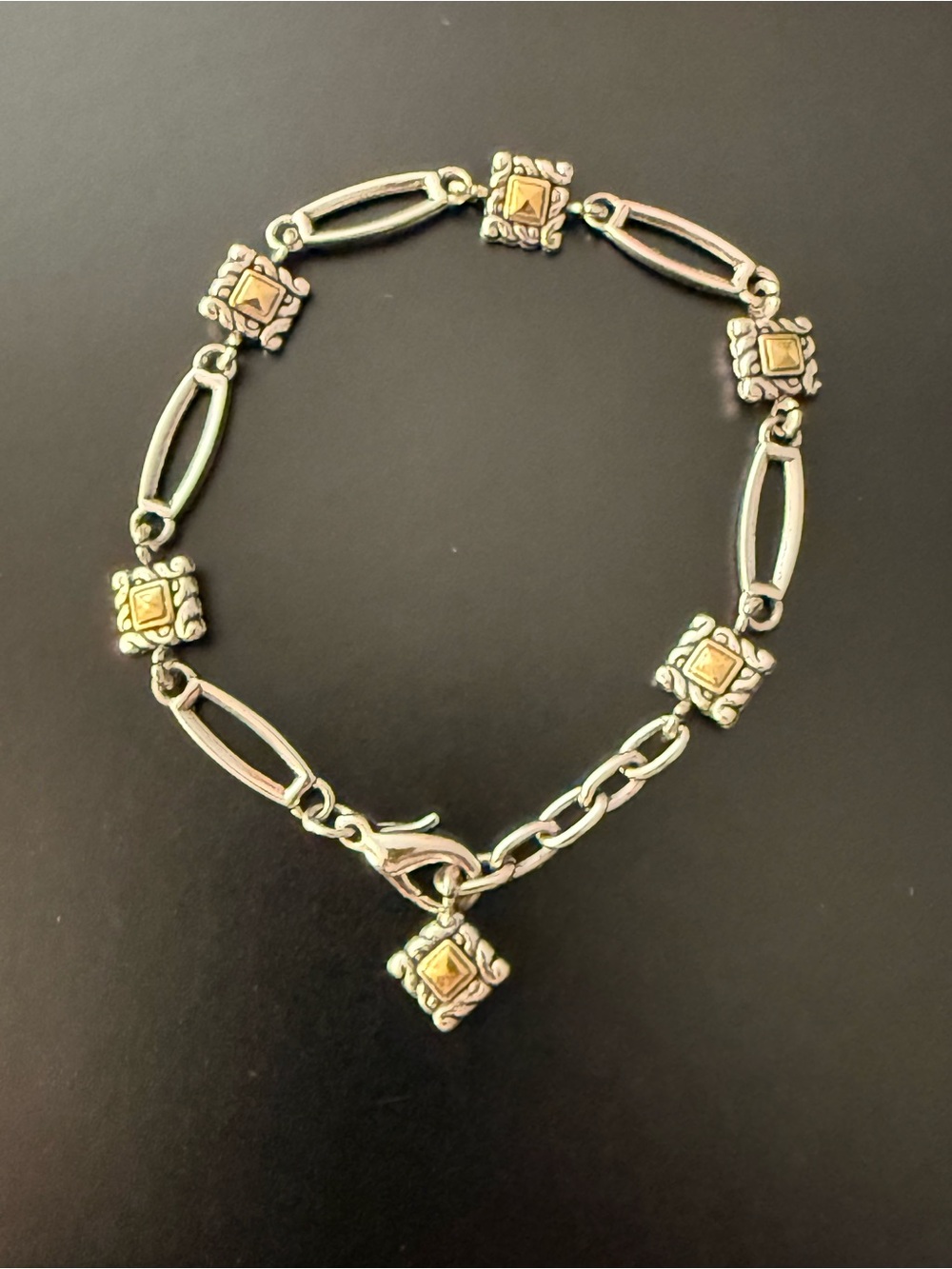 Vintage Brighton 2 Tone Silver/Gold Adjustable 7-8” Link Bracelet